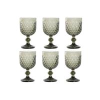 Set van bekers Home ESPRIT Grijs Kristal 240 ml (6 Stuks) - thumbnail