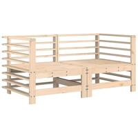 Hoekbanken 2 st met kussens massief grenenhout - thumbnail