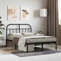 Bedframe met hoofdbord metaal zwart 120x190 cm - thumbnail