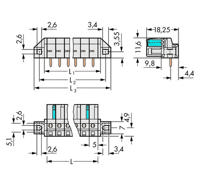 WAGO 722-236/031-000 Female behuizing (board) 722 Totaal aantal polen: 6 Rastermaat: 5 mm Inhoud: 50 stuk(s) - thumbnail