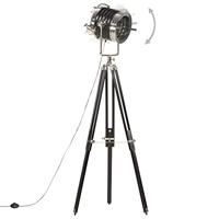 Vloerlamp driepoot 171 cm massief mangohout zwart - thumbnail