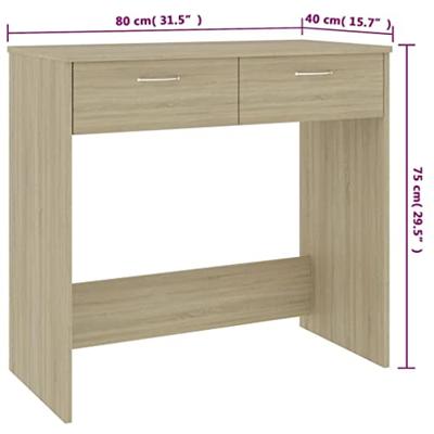 VidaXL Bureau 80x40x75 cm bewerkt hout sonoma eikenkleurig