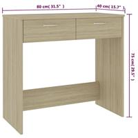 VidaXL Bureau 80x40x75 cm bewerkt hout sonoma eikenkleurig - thumbnail