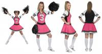 Cheerfull Cheerleader jurkje roze dames - thumbnail