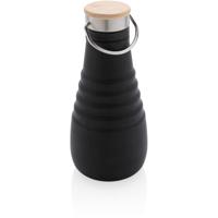 XD Collection drinkfles opvouwbaar 600 ml siliconen zwart - thumbnail