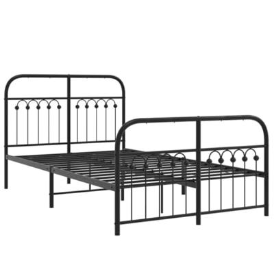 Bedframe met hoofd- en voeteneinde metaal zwart 120x200 cm