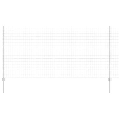 VidaXL Hek met paal zilver 1,2 x 10 m staal