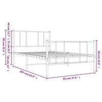Bedframe met hoofd- en voeteneinde metaal wit 90x200 cm - thumbnail