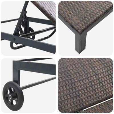 Ligstoel 1-persoon Bruin 206 x 62,5 x 74 cm poly rattan