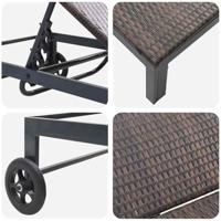 Ligstoel 1-persoon Bruin 60 x 200 x 27cm poly rattan - thumbnail