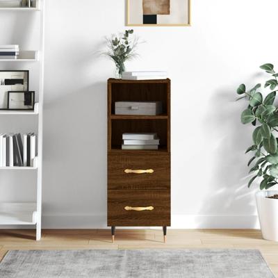 Dressoir 34,5x34x90 cm bewerkt hout bruineikenkleurig