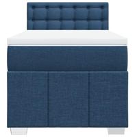 Boxspring met matras stof blauw 90x190 cm - thumbnail