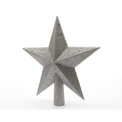 Decoris Piek Kunststof zilver met glitters 4.2x19x19cm
