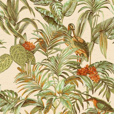 Dutch Wallcoverings Wallstitch/Bs1 Bird Of Paradise Grn - Groen