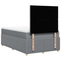 Boxspring met matras stof lichtgrijs 120x190 cm - thumbnail