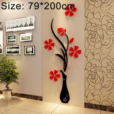 Creatieve vaas 3D acryl stereo muur stickers TV achtergrond muur corridor Home Decoratie grootte: 79x200x4cm