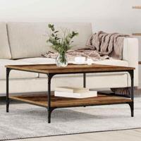 Salontafel Oud hout 80 x 80 x 40 cm Bewerkt hout - thumbnail