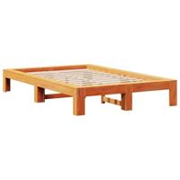 Bedframe zonder matras massief grenenhout wasbruin 120x190 cm - thumbnail