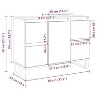 Badkamerkast 80x33x60 cm bewerkt hout sonoma eikenkleurig - thumbnail
