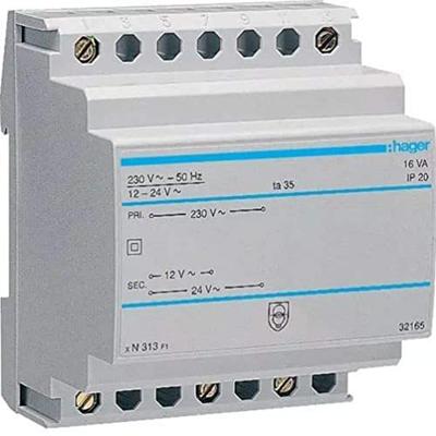 Hager ST313 Veiligheidstransformator 12 V, 24 V 1.33 A