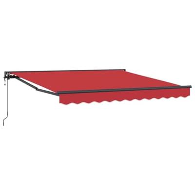 VidaXL Inklapbaar zonnescherm rood 350 x 250 cm polyester en metaal