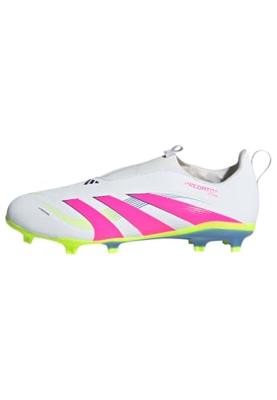 adidas Predator League Veterloze Gras / Kunstgras Voetbalschoenen (MG) Kids Wit Roze Neongeel