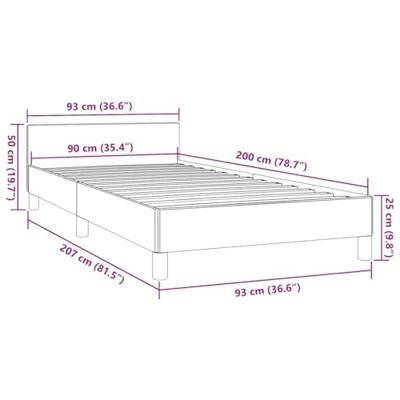Bedframe zonder matras 90x200 cm stof lichtgrijs