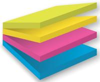 Post-it Super Sticky notes, 75 vel, ft 76 x 76 mm, blister van 4 blokken, geassorteerde kleuren - thumbnail