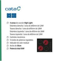 Vitro-keramische Kookplaat Cata 604 HVI 59 cm 6000 W - thumbnail