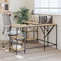 Bureau 139x139x75 cm bewerkt hout sonoma eikenkleurig - thumbnail