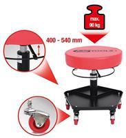 KS Tools 500.8030 5008030 Mobiele kruk (l x b) 370 mm x 370 mm - thumbnail