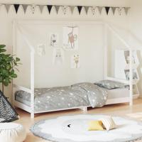 Kinderbedframe 80x200 cm massief grenenhout wit - thumbnail