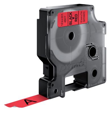 Labeltape dymo labelmanager d1 polyester 12mm rood Labeltape dymo labelmanager d1 polyester 12mm rood
