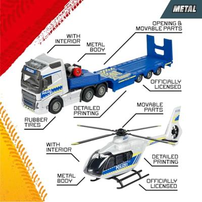 Majorette Volvo Truck + Airbus Police helikopter Kant-en-klaar model Hulpdienstvoertuig (model)