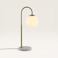 Tafellamp Sereno alabastro m - Met bol van handgemaakt opaalglas, voet van marmer - Zweeft als een maan door de ruimte - Voor binnengebruik - thumbnail