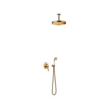 Regendoucheset Tres Clasic Mengkraan Plafondarm Incl. Handdouche Goud Tres - thumbnail