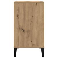 Wastafelkast 80x33x60 cm bewerkt hout artisanaal eikenkleur - thumbnail