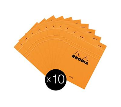Schrijfblok rhodia a6 lijn 80vel 80gr oranje | 10 stuks