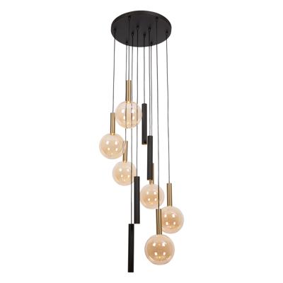 Lucide JOSIANE - Hanglamp - Ø 55 cm - 6xG9 - Geschikt voor vide en hoge plafonds - Zwart - Vibes Lucide JOSIANE - Hanglamp - Ø 55 cm - 6xG9 - Geschikt voor vide en hoge plafonds - Zwart - Vibes