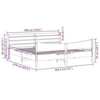 Bedframe met hoofdbord massief grenenhout 180x200 cm - thumbnail