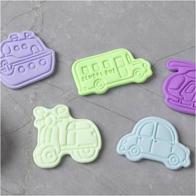 Creativ Company Uitsteekvormen met stempel, transport, afm 3,5-5,5 cm, wit, 6 stuk/ 1 doos