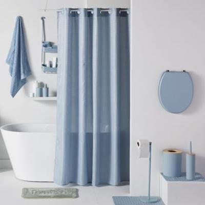 Set van 4 badkameraccessoires - TODAY - UTILITY - Beker, zeepdispenser, toiletborstel - Blauw