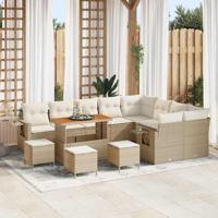 Tuinbankenset 13 pcs Beige poly rattan - thumbnail