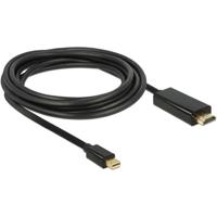 Delock 83700 DisplayPort-kabel HDMI / Mini-displayport Aansluitkabel Mini DisplayPort-stekker, HDMI-A-stekker 3 m Zwart Vergulde steekcontacten, Afgeschermd - thumbnail
