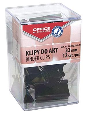 OFFICE products foldbackclip, zwart, 32 mm, plastic doos van 12 stuks