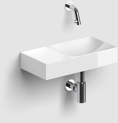 Clou Vale fonteinen keramiek fontein 38x19x7cm zonder kraangat links Wit glanzend CL/03.03161.L