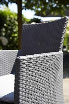 Allibert Iowa 223929 Tuinmeubelset Kunststof, Polyester Grafiet, Grijs