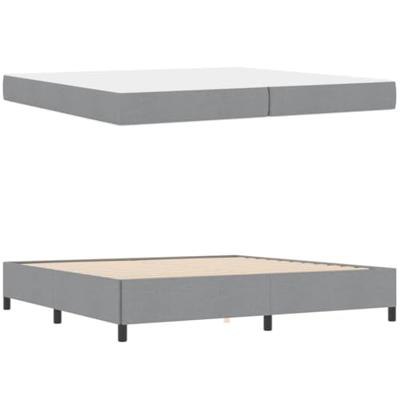 Boxspring bed Lichtgrijs, Zwart 200 x 200 cm