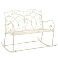Tuinbank 104 cm ijzer antiekwit - thumbnail