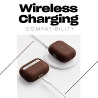 KeyBudz Artisan leren beschermhoes voor Apple AirPods Pro case, etui, lederen tas, oortelefoon accessoires, bruin - thumbnail